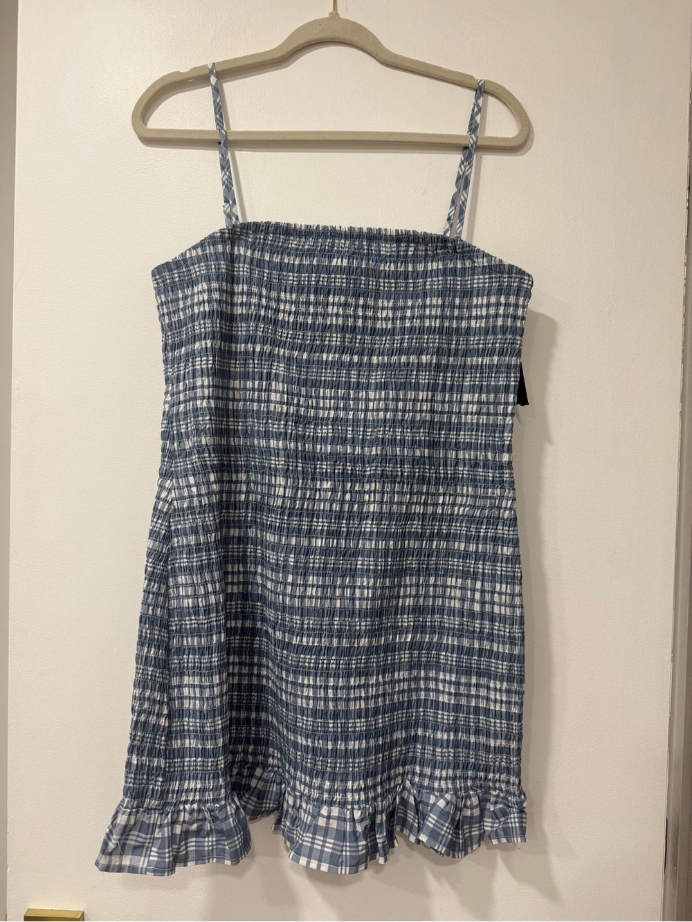 wild fable Blue and White Plaid Smocked Sundress